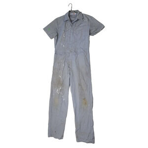 Vintage Dickies Coveralls 40 L Mens Gray Painted Painter Y2k Mechanic Workwear
